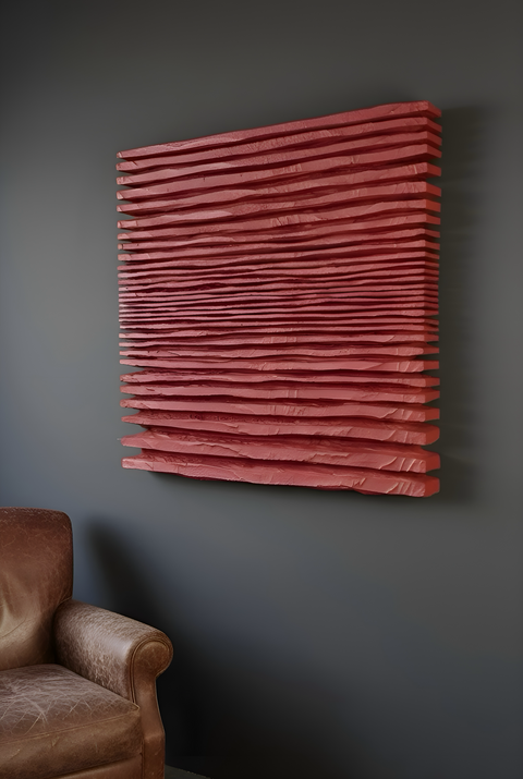 Décoration murale en plâtre Boho surdimensionnée faite à la main « SHADOW XL » Noir - 36, 45 et 65 pouces