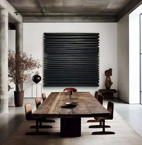 SHADOW Black — Large Plaster Wall Sculpture