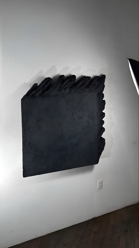 Yves Klein Bleu outremer monochrome. Décoration murale en plâtre bohème « AND THEN » - 46, 24, 16, 10 pouces