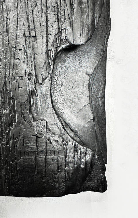 Décoration murale minimaliste en plâtre noir, décoration artisanale Wabi Sabi « MORI » Noir