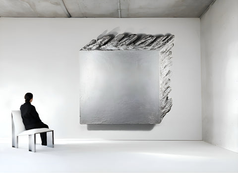 Yves Klein Bleu outremer monochrome. Décoration murale en plâtre bohème « AND THEN » - 46, 24, 16, 10 pouces