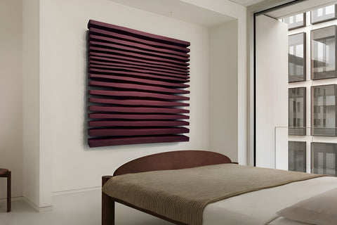Arte de pared de yeso bohemio hecho a mano en relieve de gran tamaño "SHADOW XL" en negro - 36, 45 y 65 pulgadas