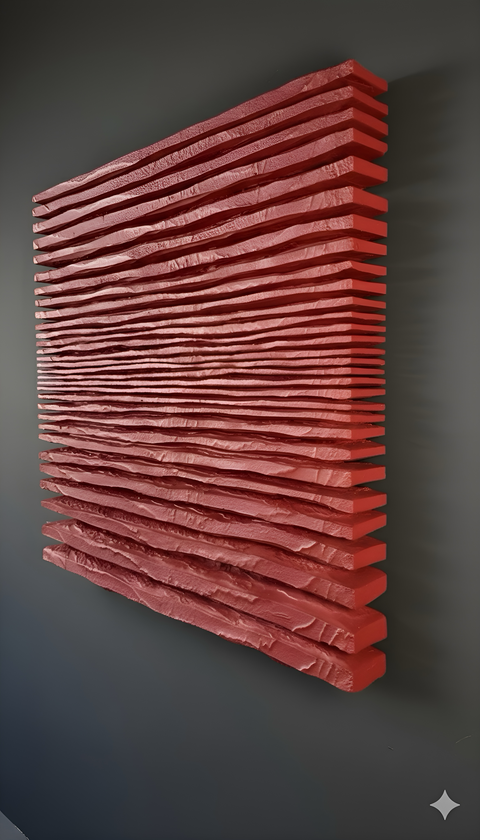 Décoration murale en plâtre Boho surdimensionnée faite à la main « SHADOW XL » Noir - 36, 45 et 65 pouces