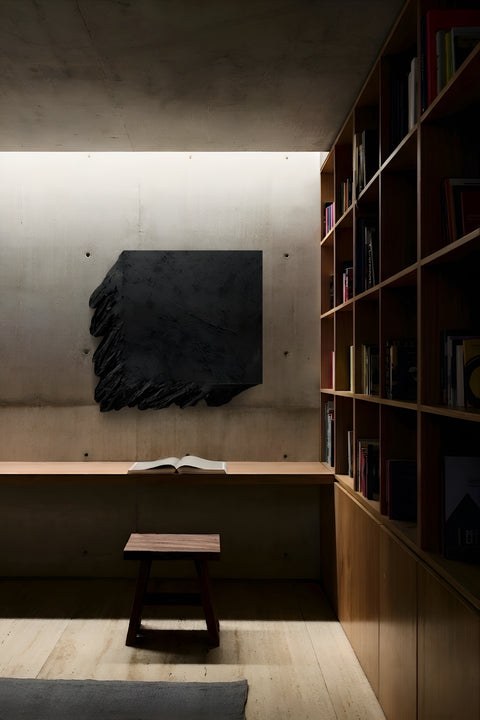 Yves Klein Bleu outremer monochrome. Décoration murale en plâtre bohème « AND THEN » - 46, 24, 16, 10 pouces