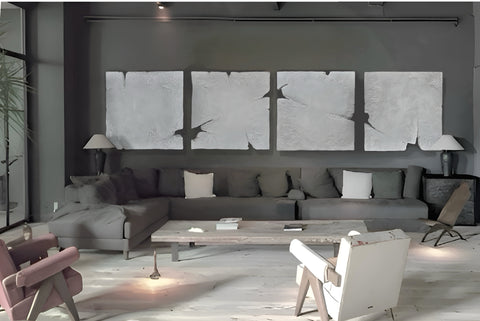 Gaia Collection - Set of 4 Minimalist Plaster Wall Art