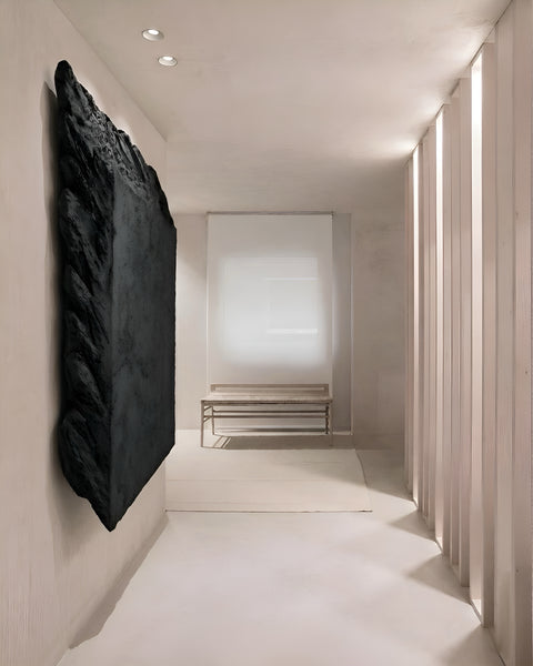 Yves Klein Bleu outremer monochrome. Décoration murale en plâtre bohème « AND THEN » - 46, 24, 16, 10 pouces