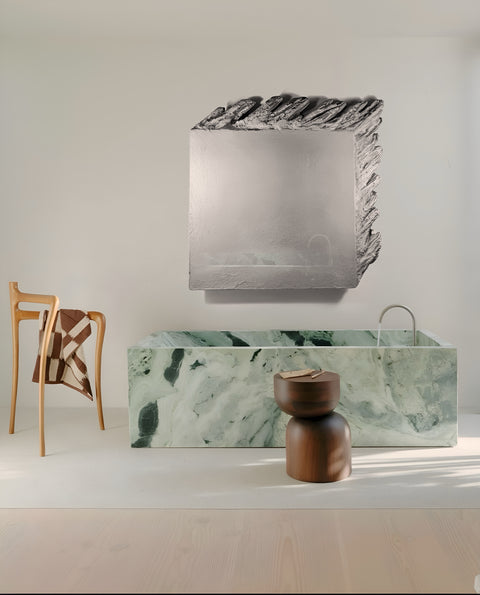 Yves Klein Bleu outremer monochrome. Décoration murale en plâtre bohème « AND THEN » - 46, 24, 16, 10 pouces