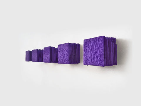Décoration murale minimaliste en plâtre, sculpture murale en argile Wabi Sabi, décoration rustique faite à la main, « Stratum » Noir