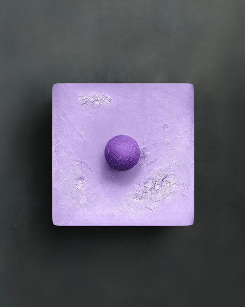 Décoration murale en plâtre maximaliste miniature, cadeau fait main. Décoration murale 3D bohème « CHEERFUL DOT » Taupe, rose, violet, turquoise, noir, blanc 3x3x2 po.