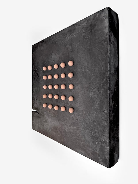Ensemble de 3 pièces, ensemble d'art mural en plâtre de style bohème, décor en plâtre 3D noir « SET # 3 Autumn » 16x16x2 pouces chaque pièce