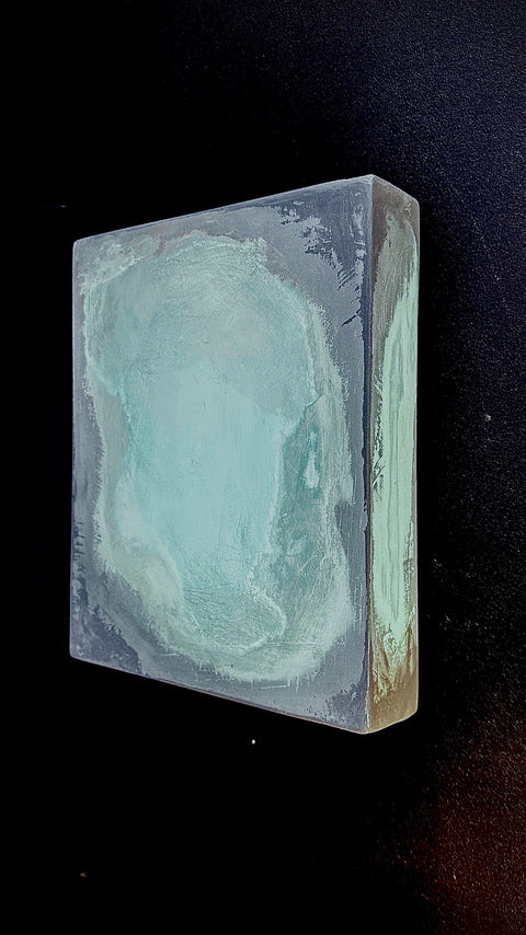 Décoration murale bohème. Art en plâtre surdimensionné de style Japandi en 3D - INSIDE OUT - 48x32x2 po. 32x24x2 po. Violet, rose doré, turquoise.