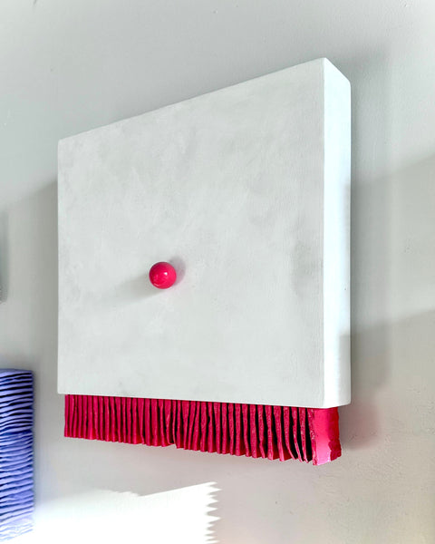 Décoration murale maximaliste, décoration murale Pop Art - POP DOT sur BLANC - (12 x 12 x 2 po - 30 x 30 x 5 cm.)