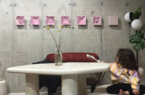 Ensemble d'art mural 3, 5, 7 pièces, ensemble d'art mural en plâtre fait à la main, décoration murale bohème « Bijoux » 6 x 6 x 2 po.