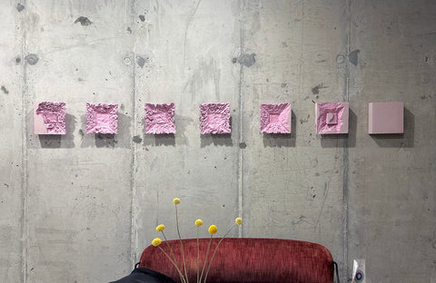 Ensemble d'art mural 3, 5, 7 pièces, ensemble d'art mural en plâtre fait à la main, décoration murale bohème « Bijoux » 6 x 6 x 2 po.