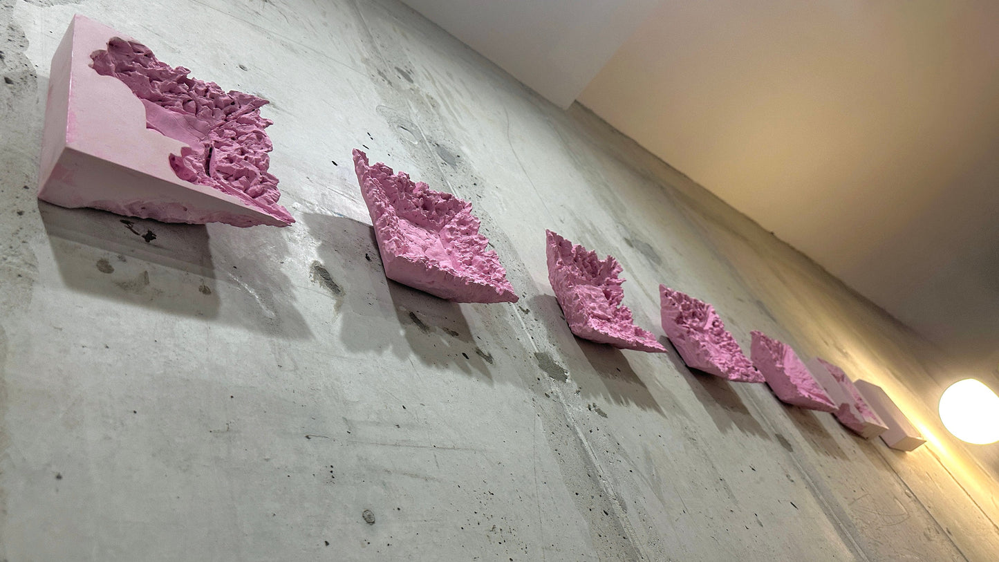 Juego de arte de pared de 3, 5, 7 piezas, juego de arte de pared de yeso hecho a mano, decoración de pared bohemia "Bijoux", 6 x 6 x 2 pulgadas.