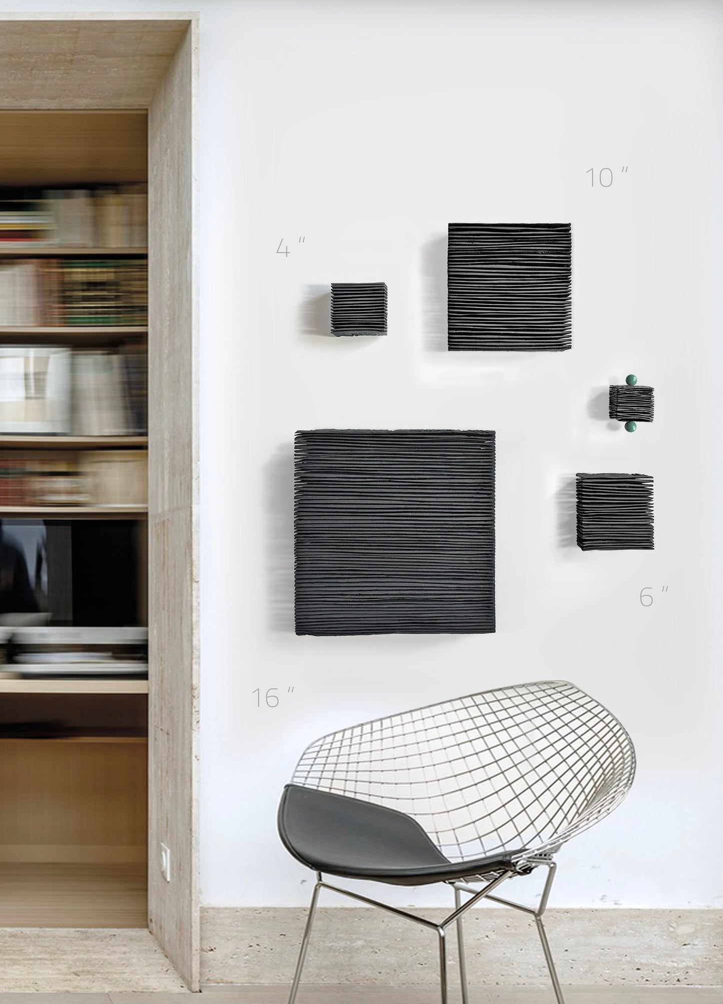 SHADOW Black — Plaster Wall Sculpture