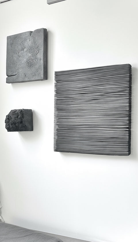 SHADOW Black — Plaster Wall Sculpture