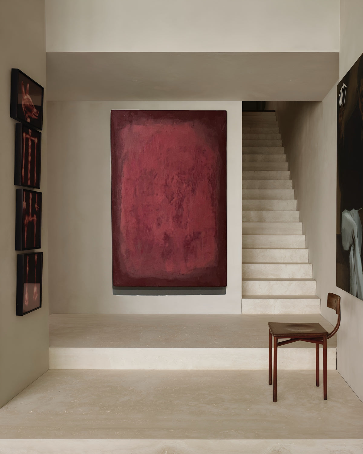 INSIDE OUT — Shades of Mauve, full frontal view, dusty mauve plaster wall sculpture, SIZMARI Brooklyn