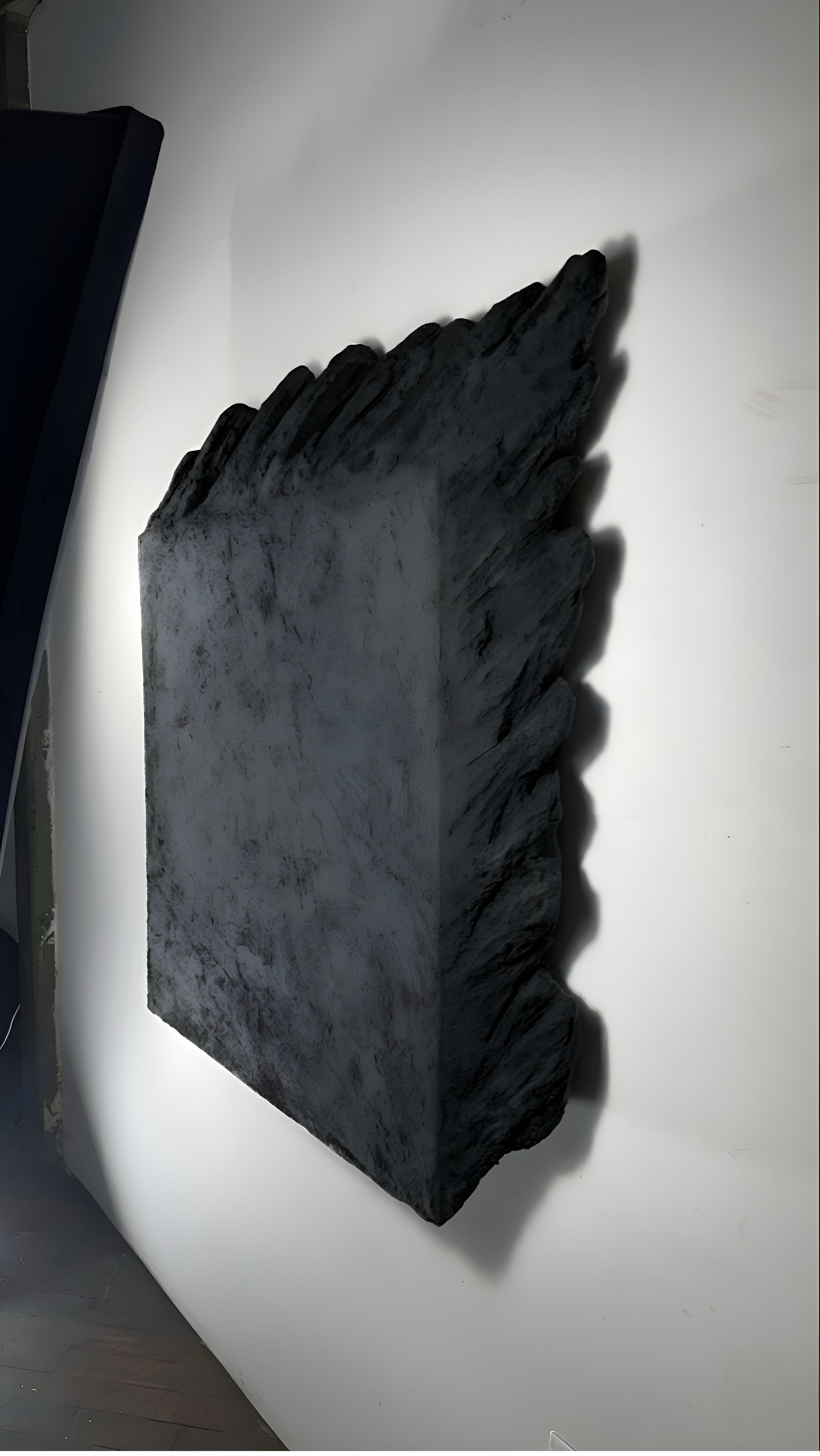 Dark textured rectangular object on a white background