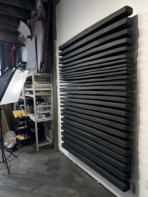 SHADOW Black — Large Plaster Wall Sculpture