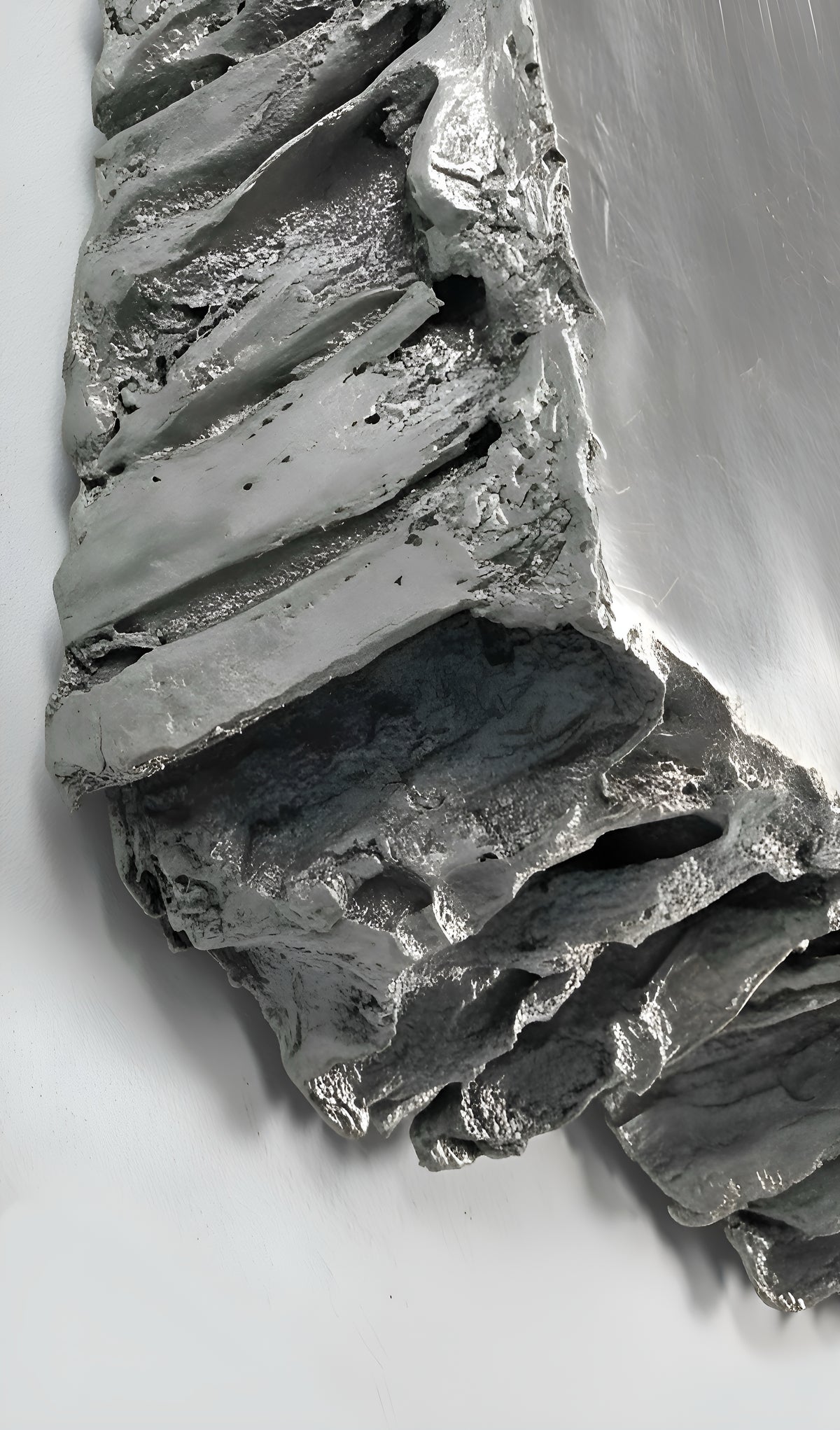 AND THEN — Stainless Steel, 86 x 86 inch, monumental metallic wall sculpture, SIZMARI Brooklyn