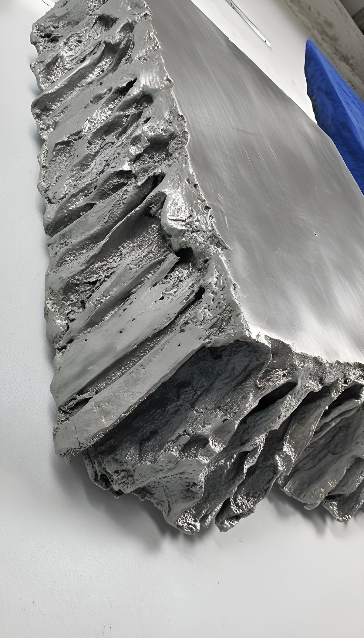 AND THEN — Stainless Steel, 44 x 44 inch, statement metallic wall sculpture, Brooklyn studio