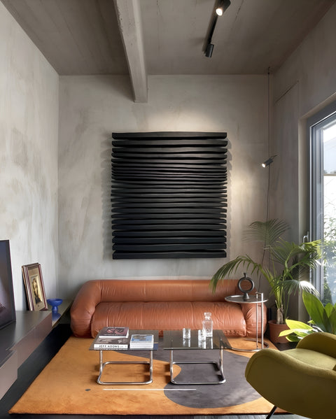 SHADOW Black — Large Plaster Wall Sculpture