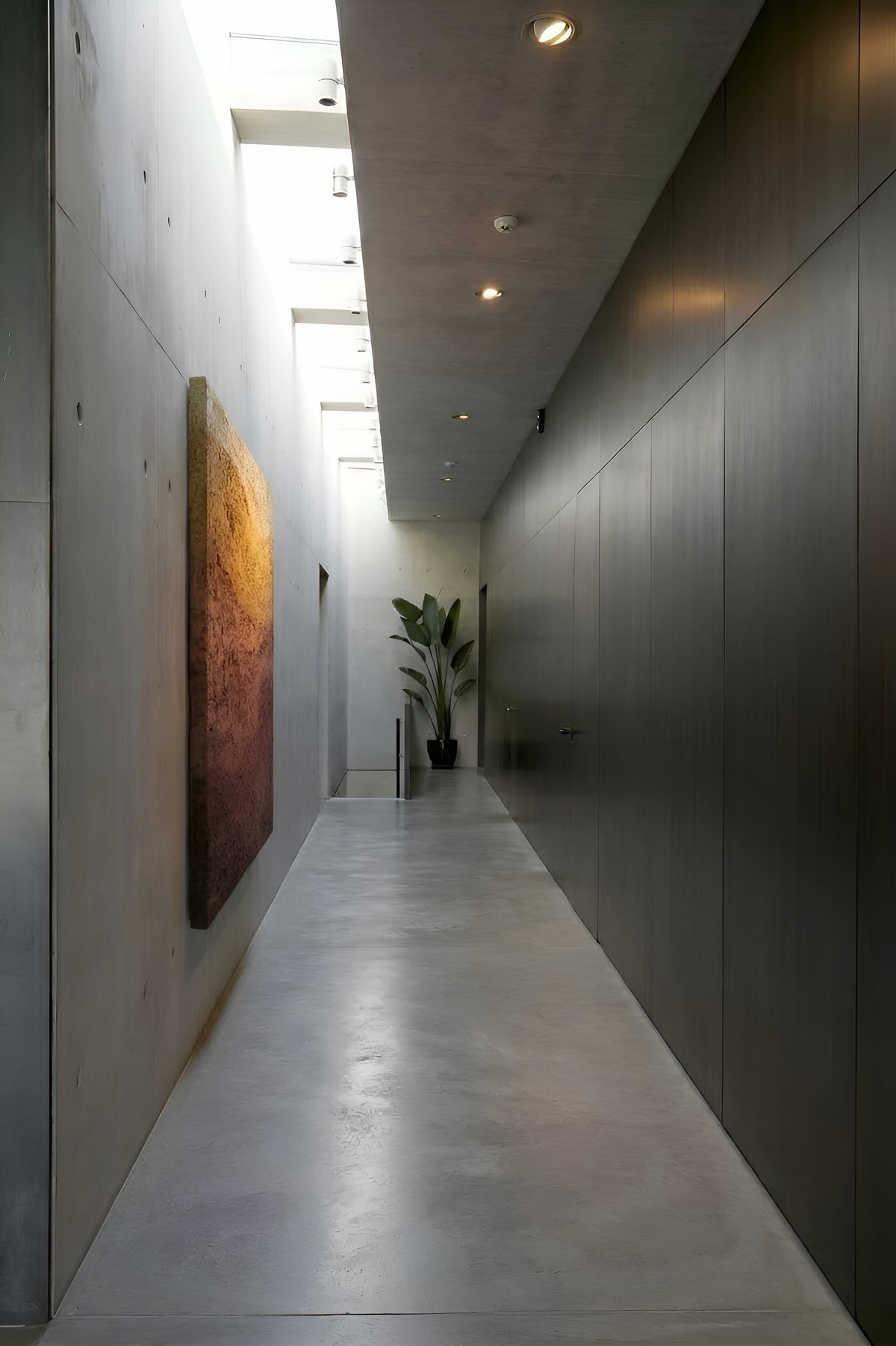 CHROMATERRA plaster wall sculpture by SIZMARI Studio, ochre to umber gradient, full view