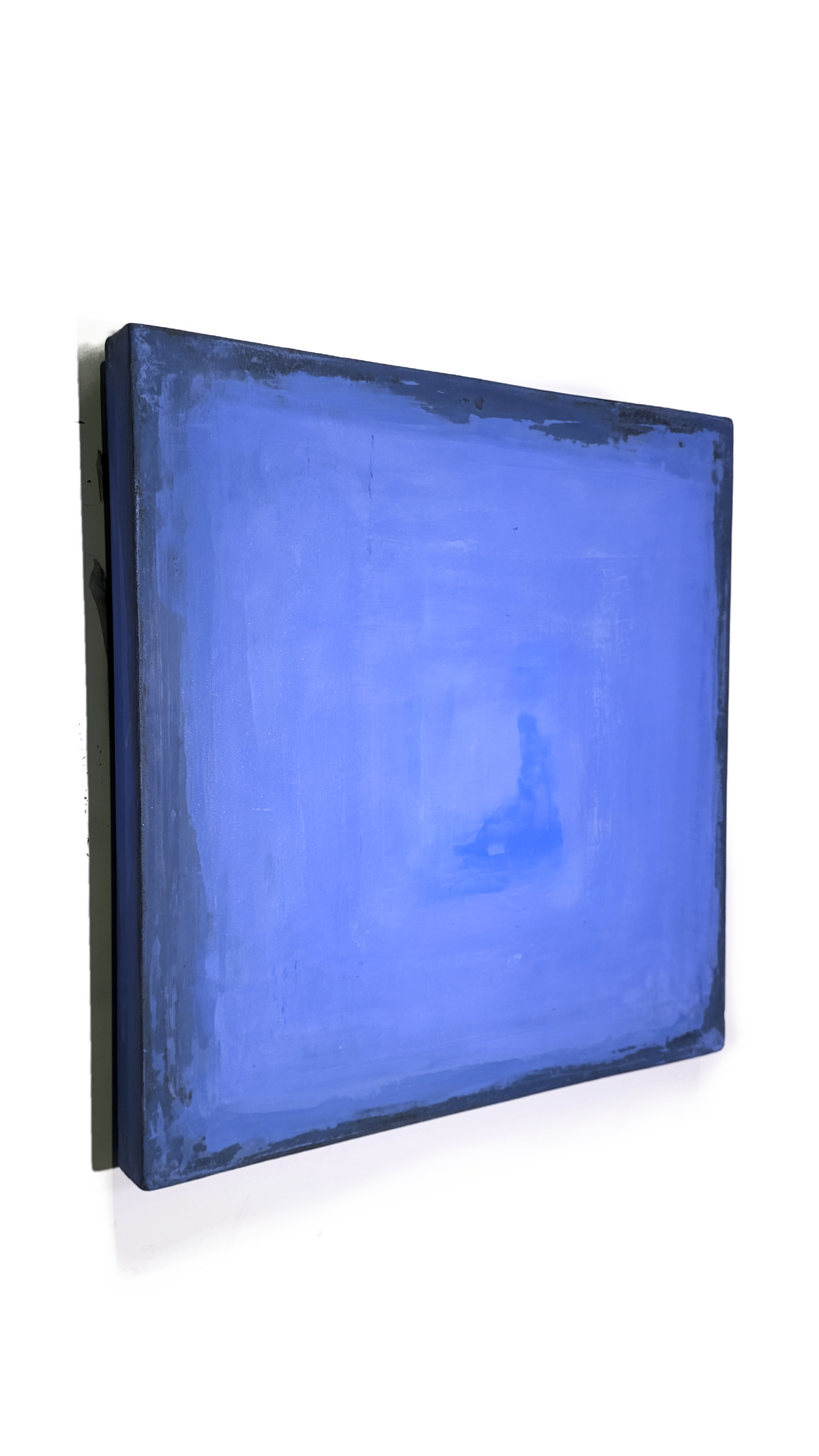 INSIDE OUT — Shades of Blue, close-up surface texture, mineral blue pigment, matte sealed finish