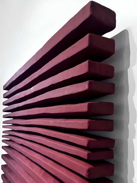 Arte de pared de yeso bohemio hecho a mano en relieve de gran tamaño "SHADOW XL" en negro - 36, 45 y 65 pulgadas