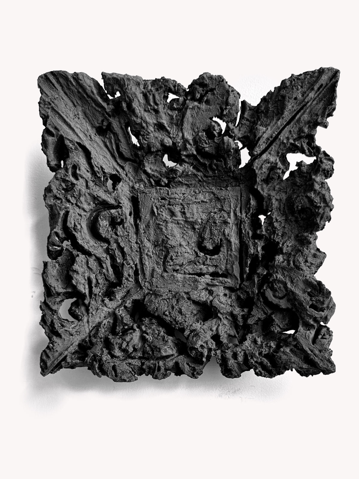 BIJOUX — Charcoal Gray, square relief with ornate eroded border and recessed center, frontal view