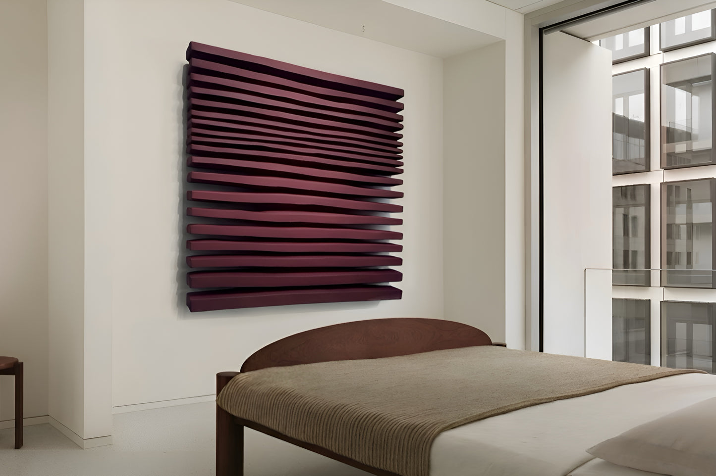 Arte de pared de yeso bohemio hecho a mano en relieve de gran tamaño "SHADOW XL" en negro - 36, 45 y 65 pulgadas