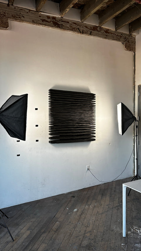 Handcrafted Boho Style Plaster Wall Art " SHADOW " Black