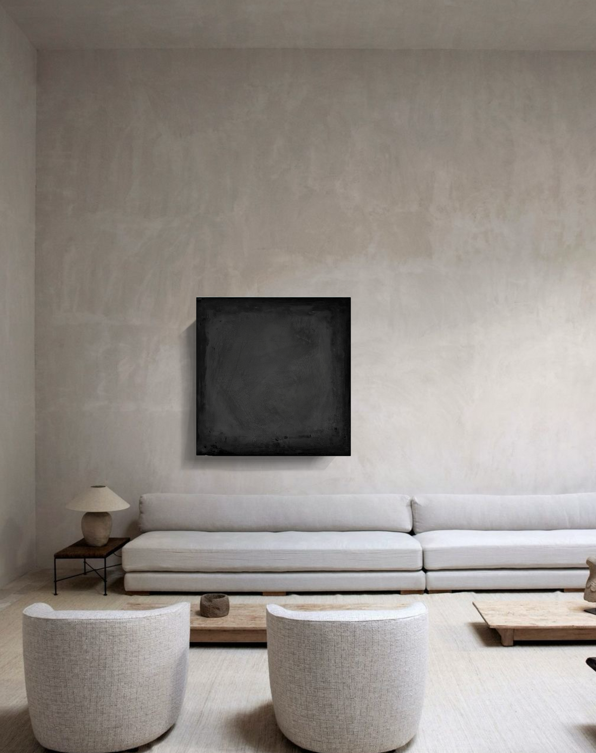 INSIDE OUT — Charcoal Gray, overhead angle, surface depth, dark mineral tones