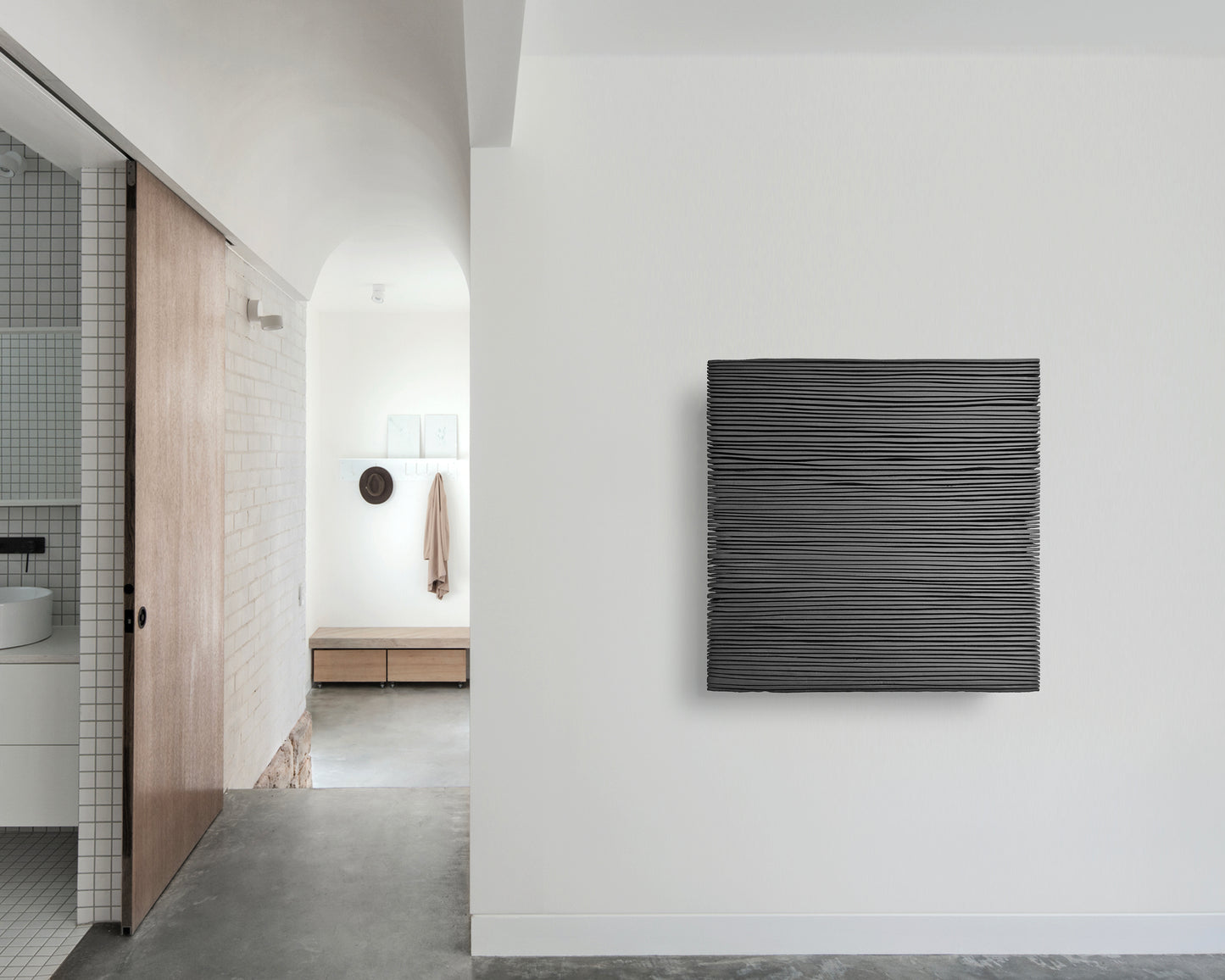 SHADOW Black — Plaster Wall Sculpture