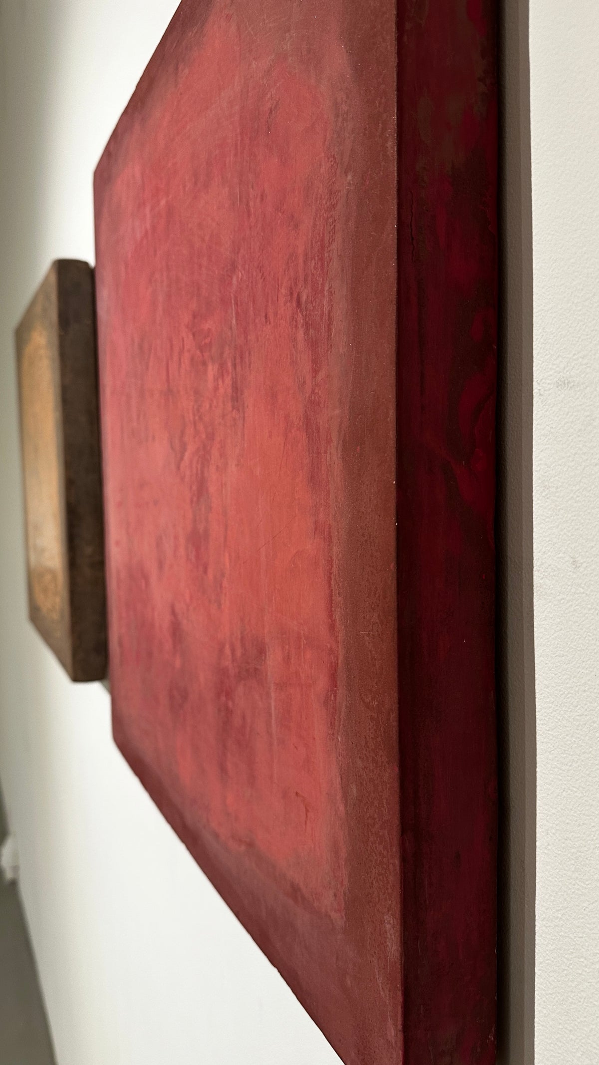 INSIDE OUT — Shades of Mauve, large format view, 36 x 48 inch plaster wall sculpture