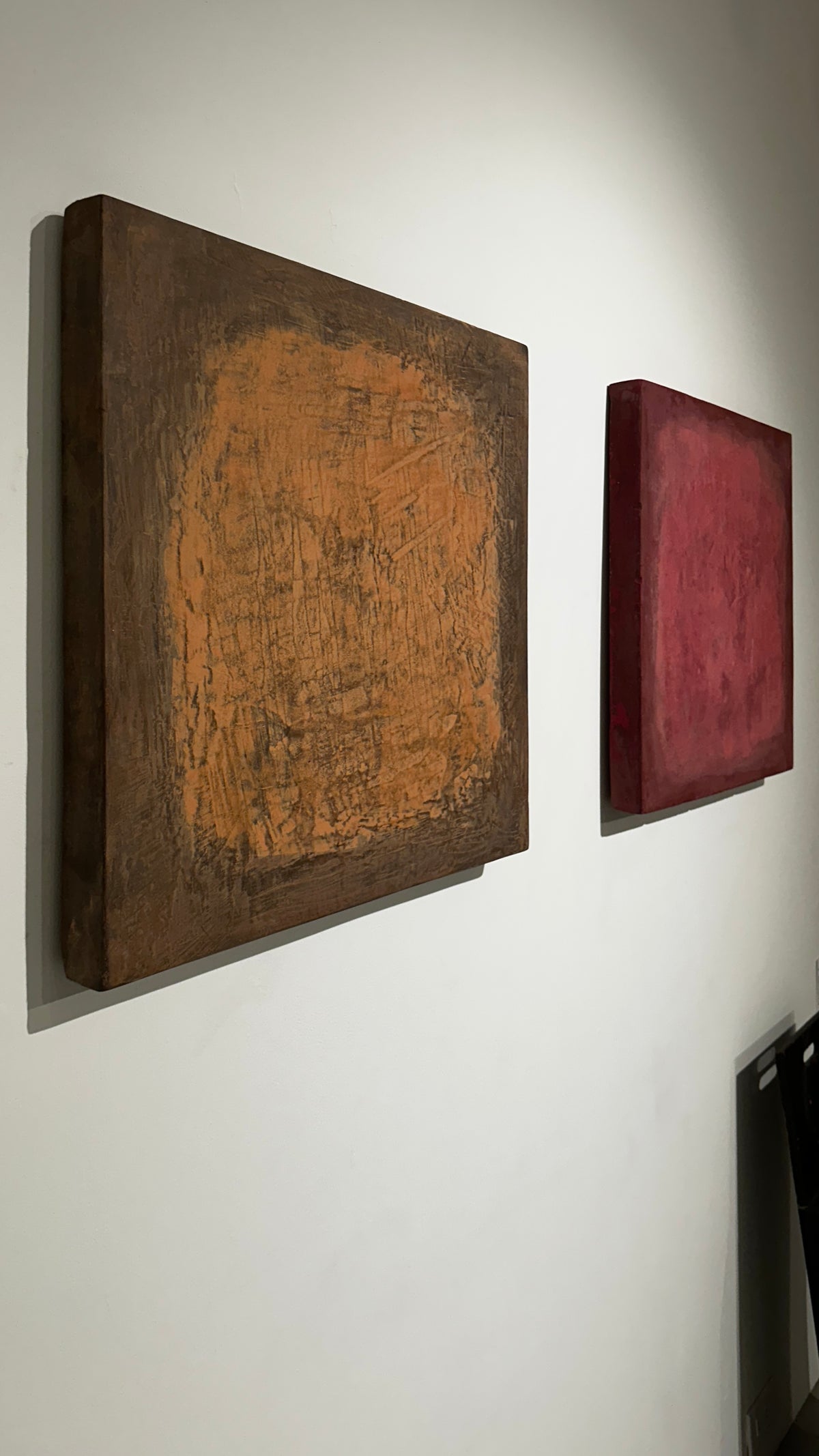 INSIDE OUT — Rusty Terracotta, overhead angle, surface depth, warm earth tones