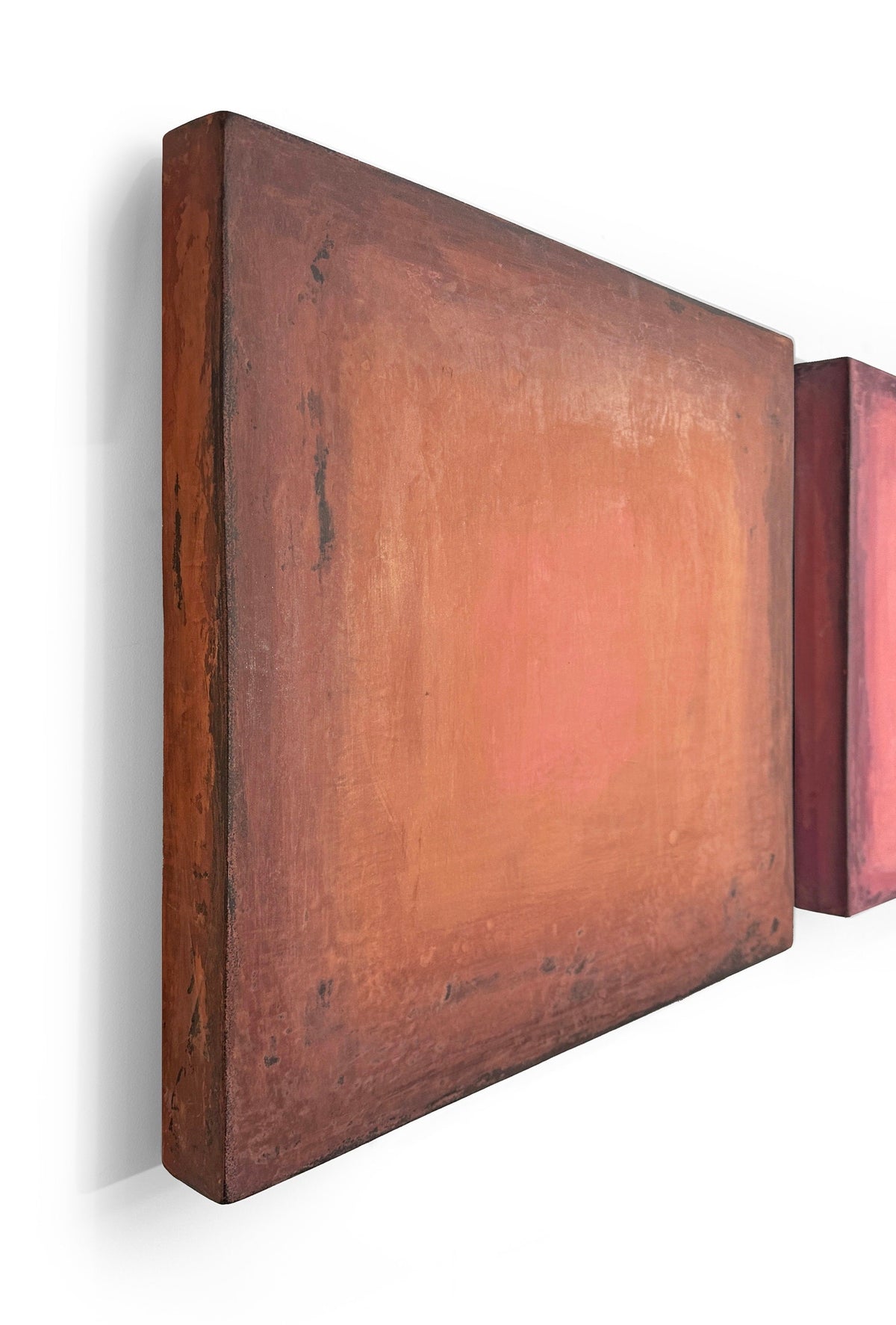 INSIDE OUT — Rusty Terracotta, studio detail, clay-like textured surface, Brooklyn studio