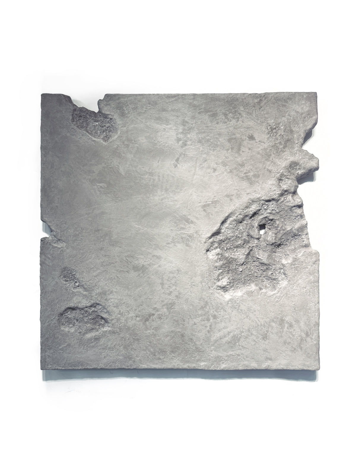 GAIA — Off-White, side profile detail, depth and shadow, hand-formed plaster