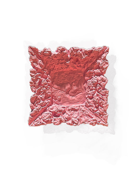BIJOUX — Pink, angled side view, eroded blush pink plaster edges casting shadow
