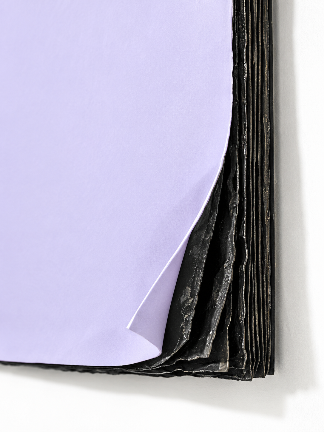 INNER WORLD — Purple, edge detail, lilac face peeling back over layered black plaster
