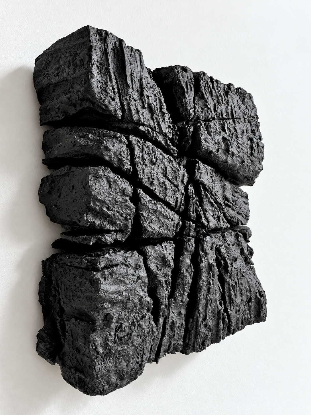 SAMURAI — Charcoal Black, square relief with deep crossing cuts, frontal view
