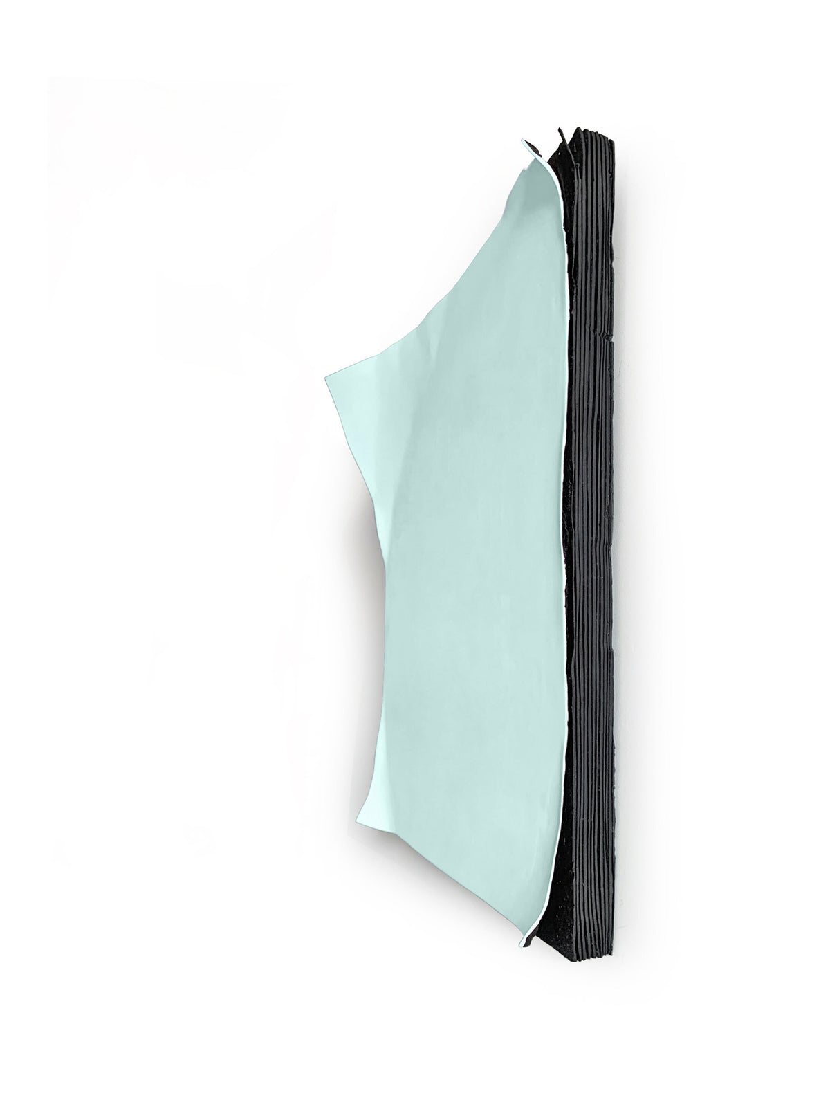 INNER WORLD — Turquoise, side profile, mint face lifting from layered black core