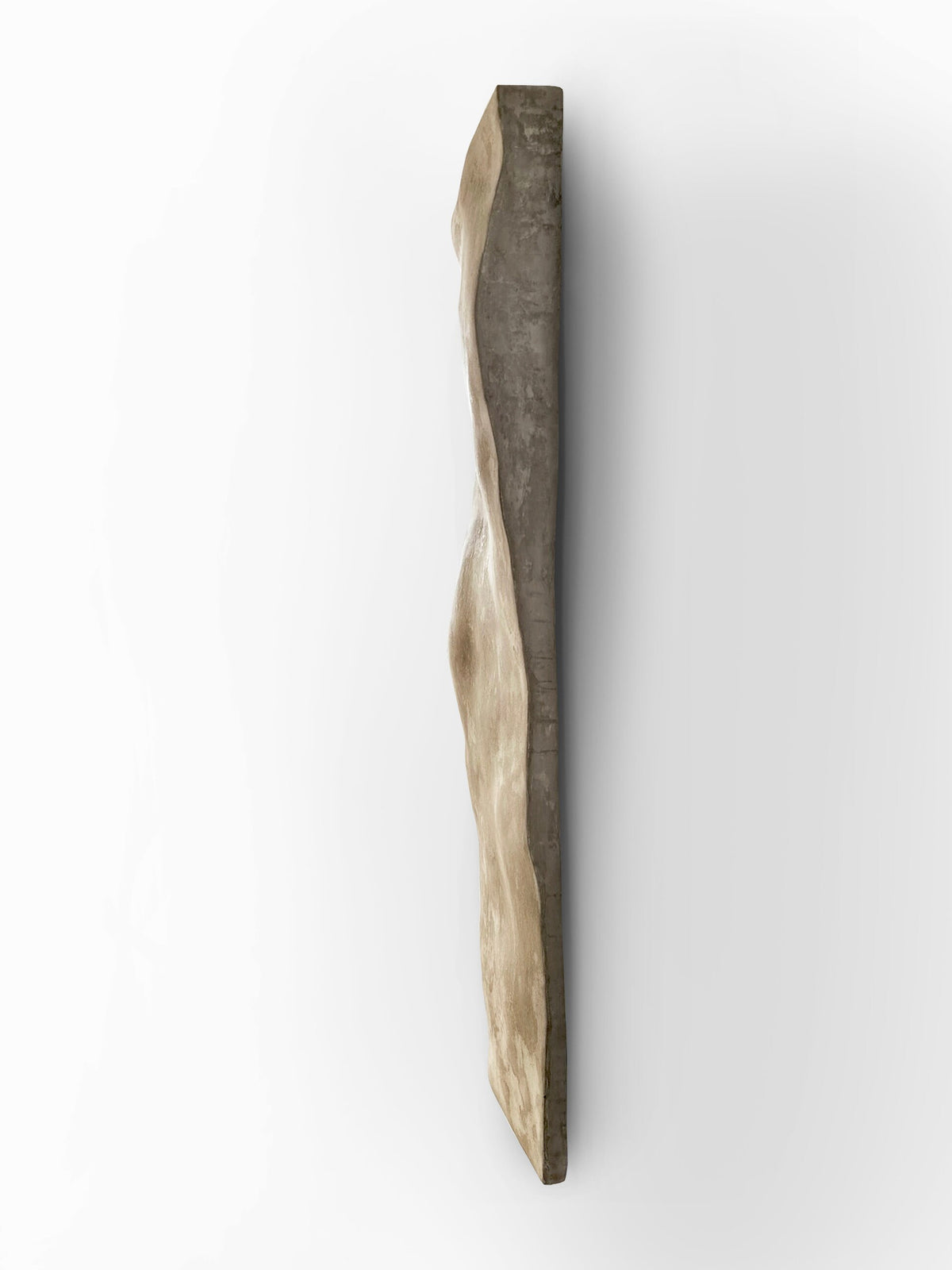 SANDSTONE — Taupe, profile from below, sculpted thickness and uneven edge