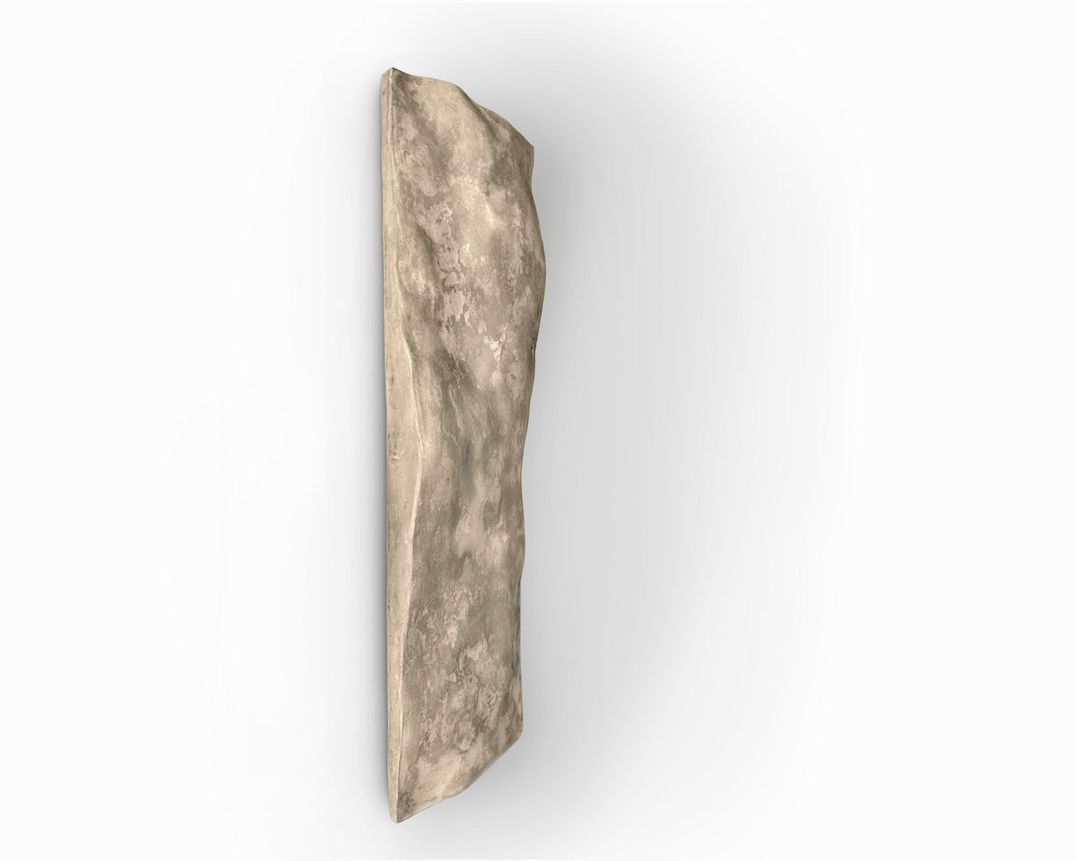 SANDSTONE — Taupe, side angle, irregular edges and slab thickness