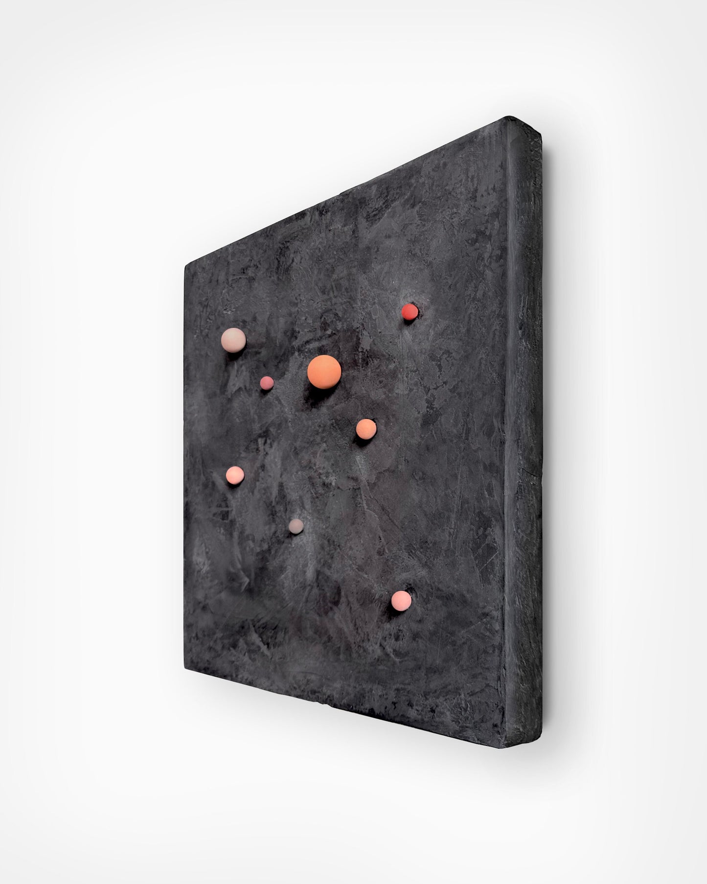 Juego de 3 piezas, juego de arte de pared de yeso estilo boho, decoración de yeso 3D negro "SET # 3 Otoño" 16 x 16 x 2 pulgadas cada pieza