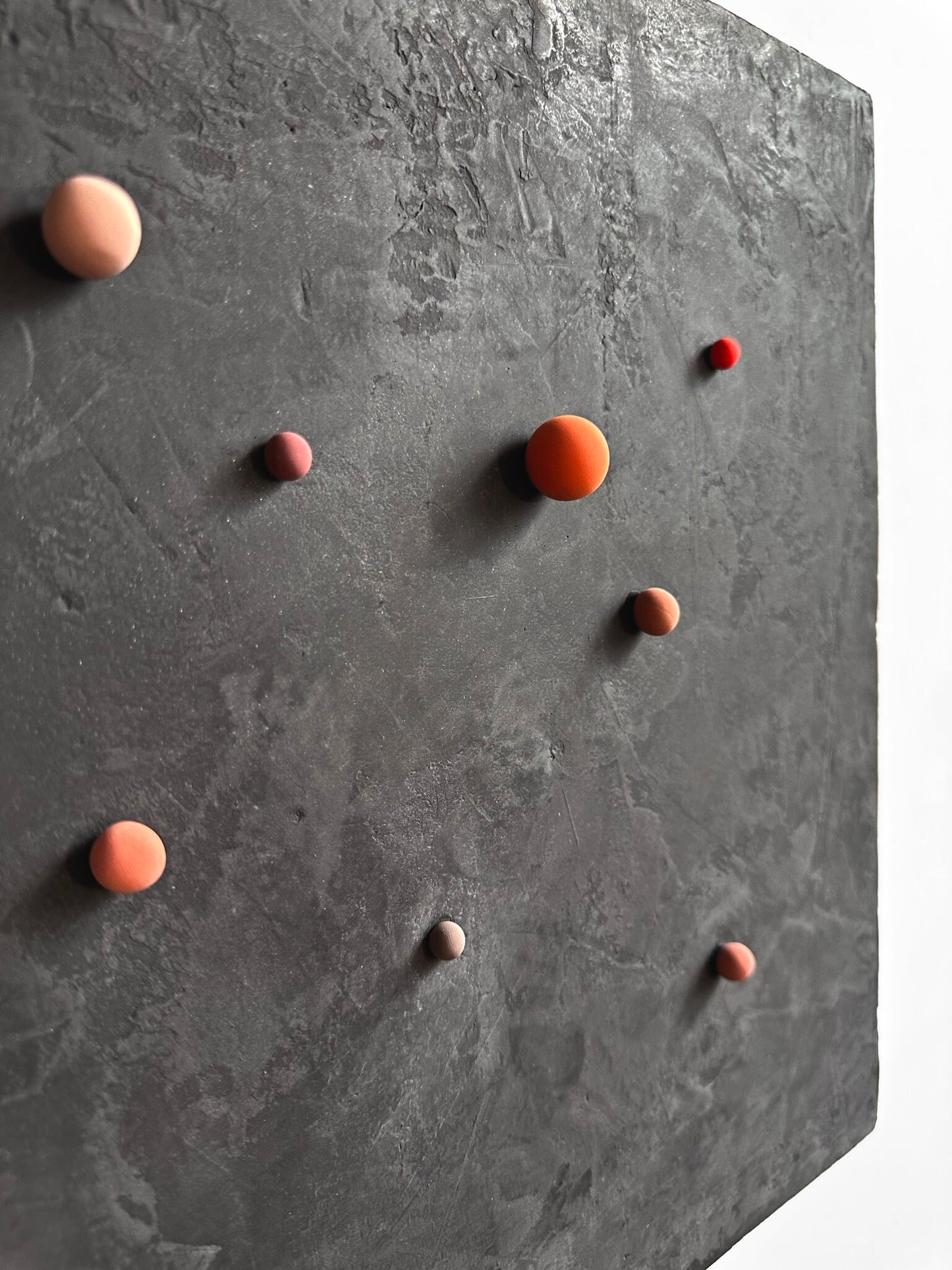 Juego de 3 piezas, juego de arte de pared de yeso estilo boho, decoración de yeso 3D negro "SET # 3 Otoño" 16 x 16 x 2 pulgadas cada pieza