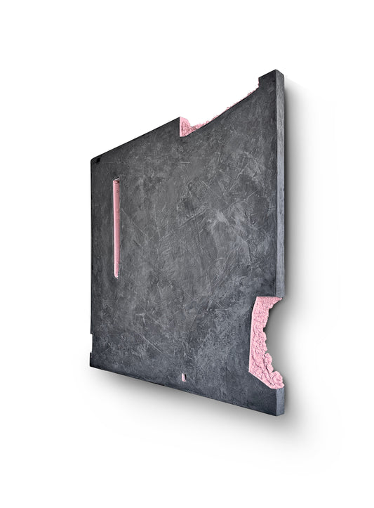 AUSTERE NAUGHTY — three-quarter view, panel depth and pink textured cutout edges
