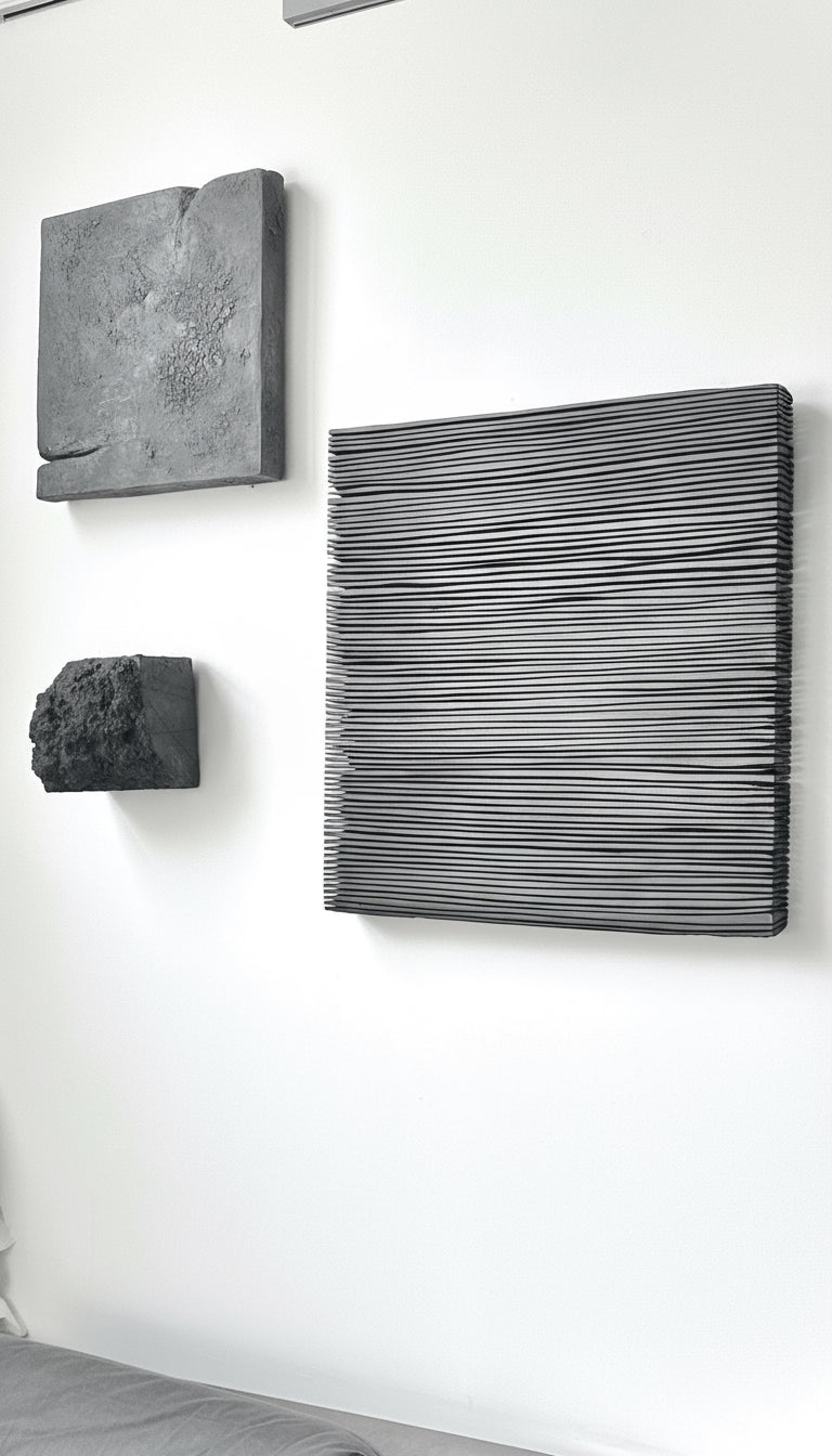 SHADOW Black — Plaster Wall Sculpture
