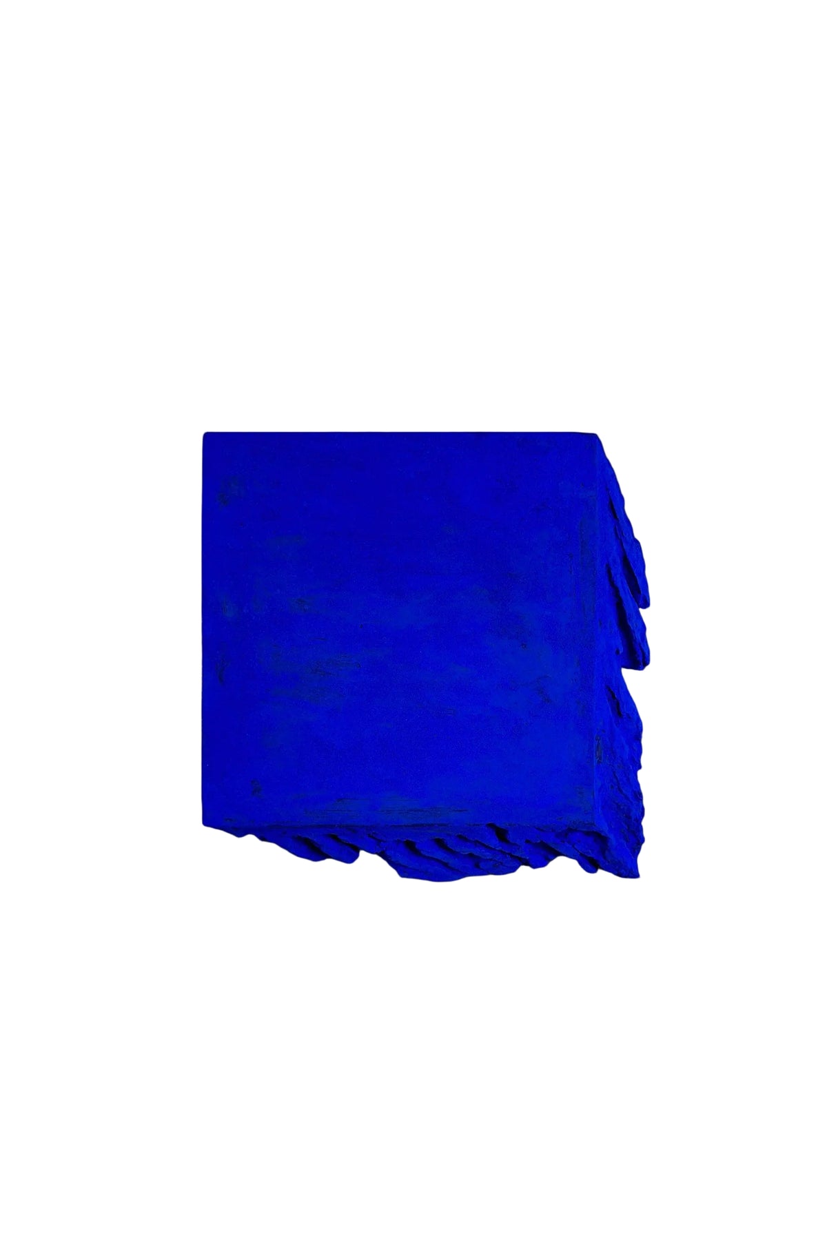 AND THEN — Ultramarine Blue, frontal view, blue plaster relief surface texture detail